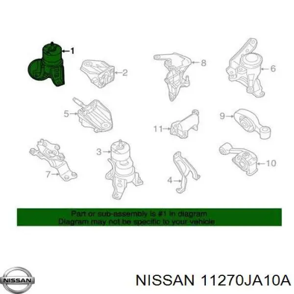 11270JA10A Nissan/Infiniti Poduszka (podpora) silnika przednia