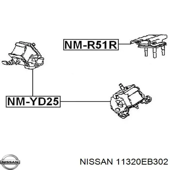 Do koszyka 11320EB302 Nissan/Infiniti Poduszka (podpora skrzyni biegów)