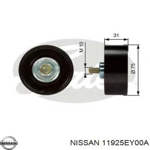 Rolka prowadząca, kierunkowa paska napędowego Nissan/Infiniti 11925EY00A cena, od 45,82 USD