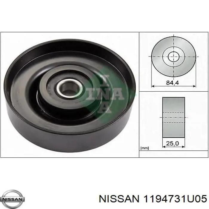 Do koszyka 1194731U05 Nissan/Infiniti Rolka napinacza paska napędowego