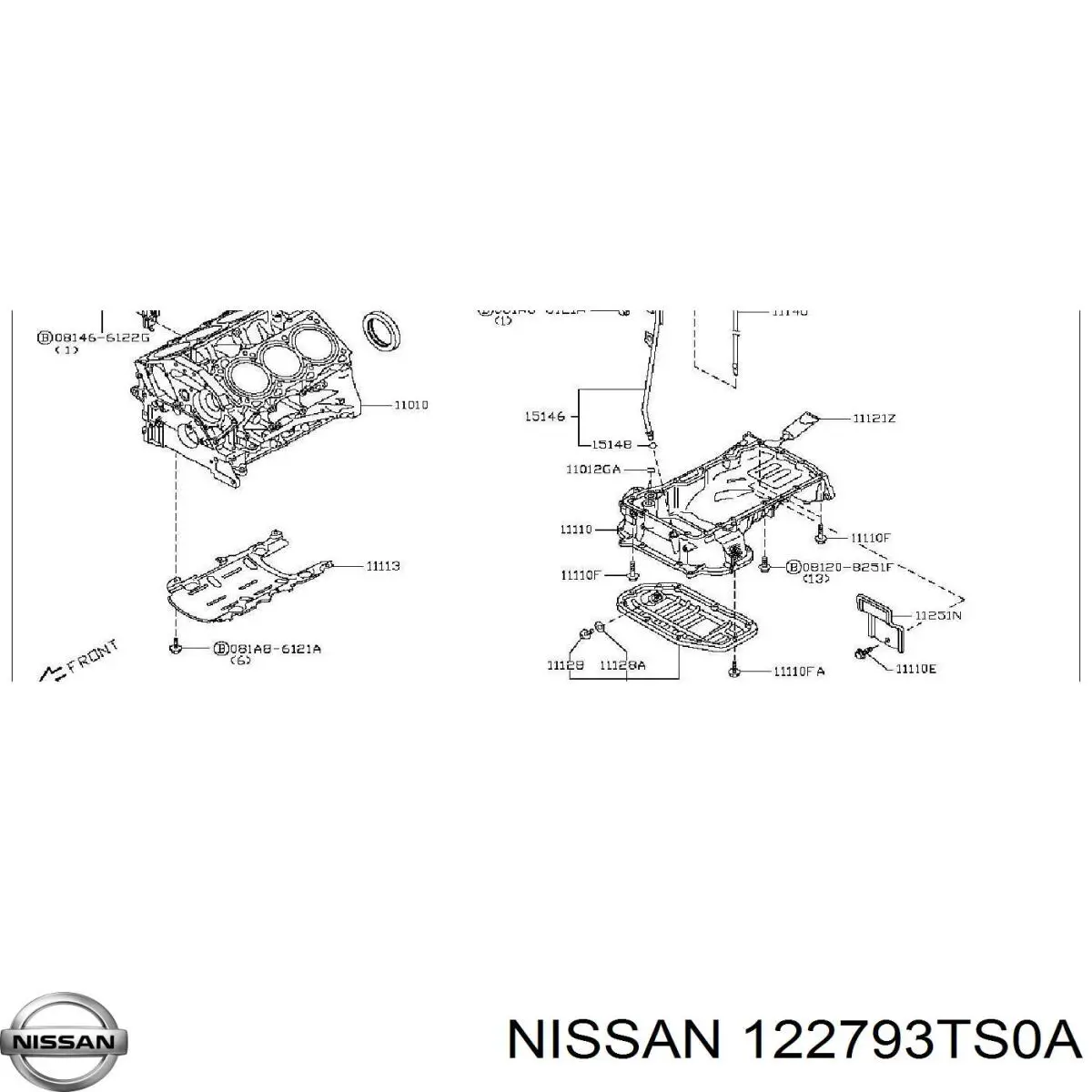 122793TS0A Nissan/Infiniti Uszczelniacz wału korbowego silnika tylny