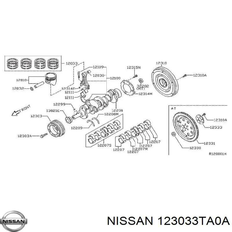 Koło pasowe wału korbowego Renault (RVI) 123033TA0C cena, od 23,53 USD