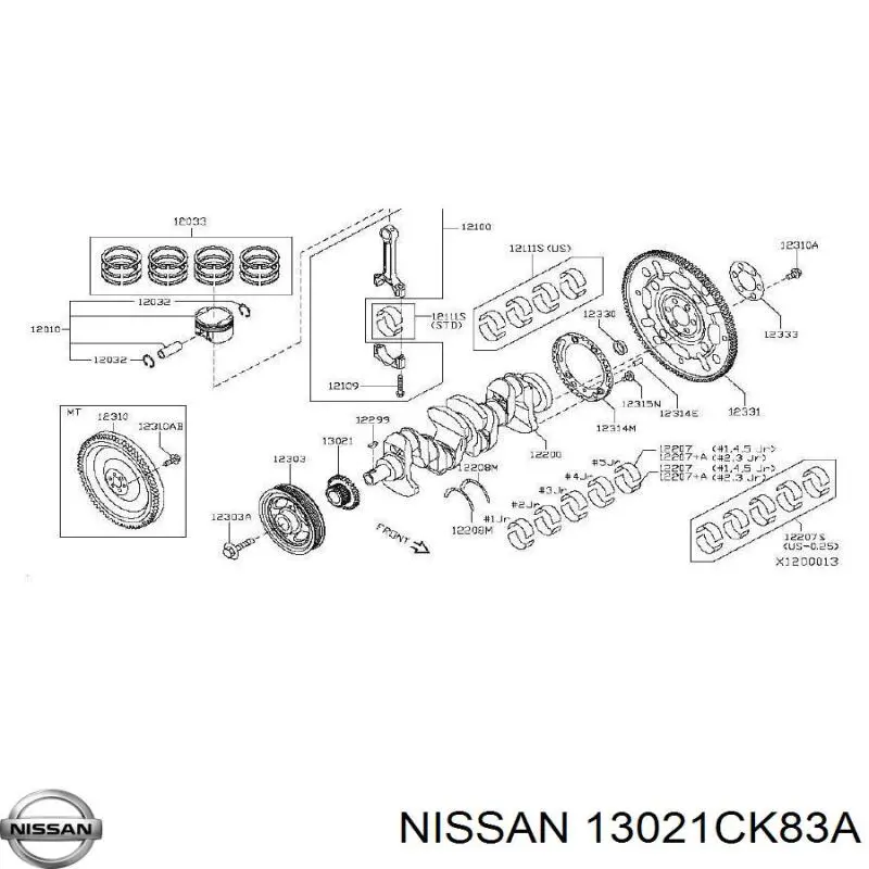 Koło zębate walcowe napędu wałka rozrządu Nissan Tiida (C11X)