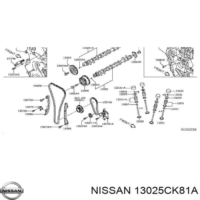 Do koszyka 13025CK80A Nissan/Infiniti Koło zębatewalcowe wałka rozrządu silnika