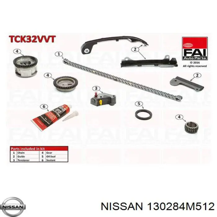130284M512 Nissan/Infiniti Łańcuch rozrządu