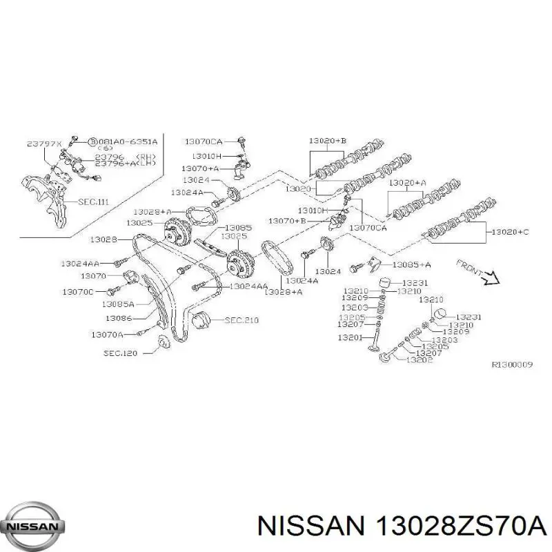 13028ZS70A Nissan łańcuch rozrządu