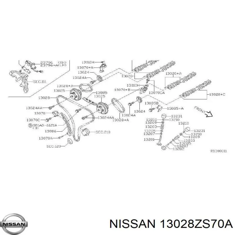 Łańcuch rozrządu Nissan/Infiniti 130287Y000 cena, od 137,56 USD