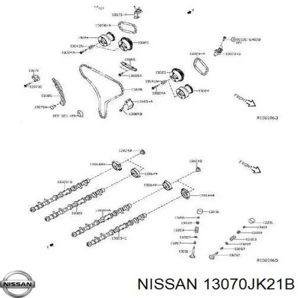13070JK21B Nissan/Infiniti Napinacz łańcucha wałków rozrządu prawy