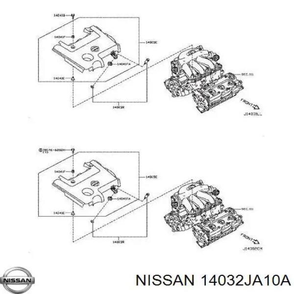 Uszczelka kolektora ssącego górna Nissan/Infiniti 14032JA10A cena, od 16,65 USD