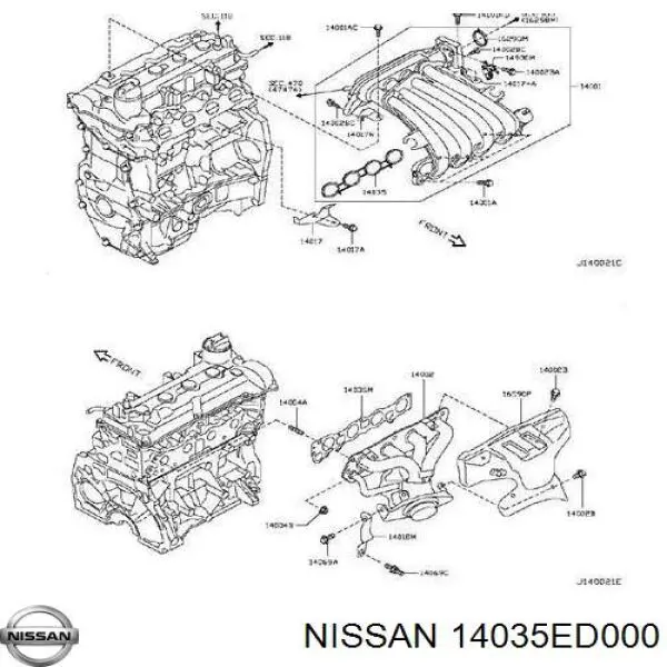 14035ED000 Nissan/Infiniti uszczelka kolektora ssącego