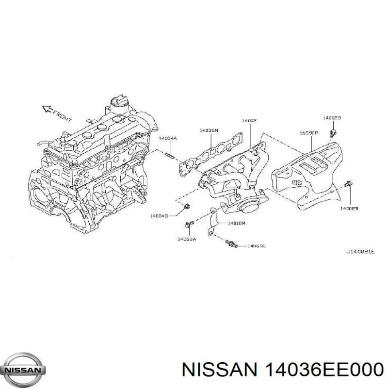 14036EE000 Nissan/Infiniti Uszczelka kolektora wydechowego