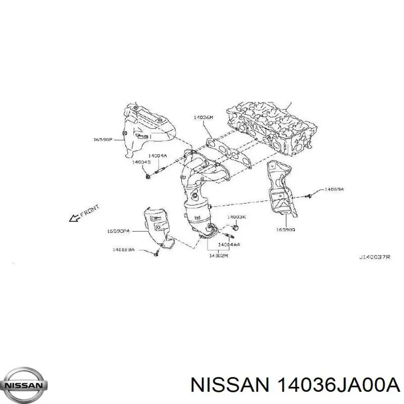 14036JA00A Nissan/Infiniti uszczelka kolektora wydechowego