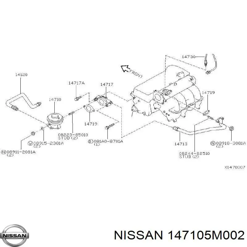 Zawór recyrkulacji spalin EGR Nissan/Infiniti 147105M002 cena, od 74,91 USD
