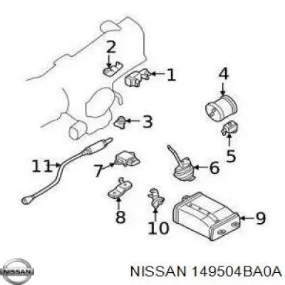 POCHŁANIACZ PAR PALIWA Nissan/Infiniti 149504BA0A cena, od 161,94 USD