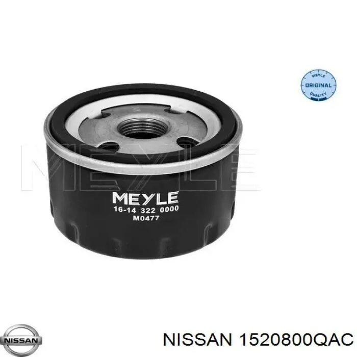 Filtr oleju Nissan/Infiniti 1520800QAC cena, od 6,95 USD