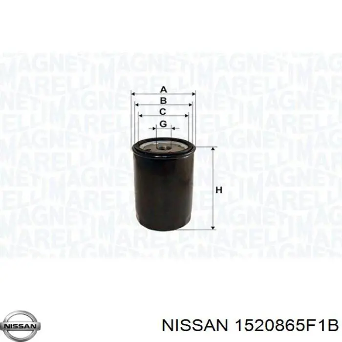 Filtr oleju Nissan/Infiniti 1520865F1B cena, od 6,71 USD