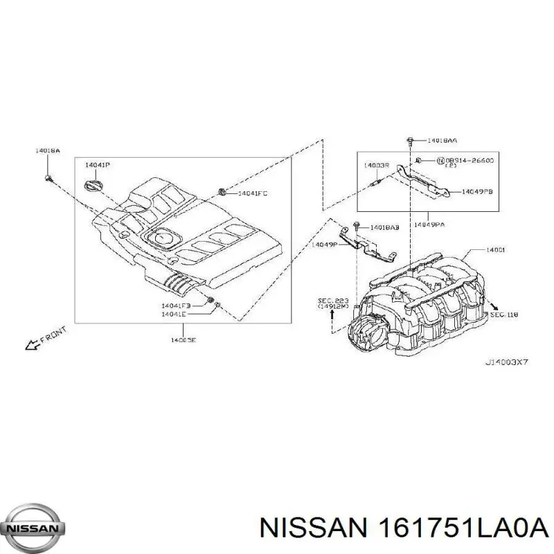 Uszczelka przepustnicy Nissan/Infiniti 161751LA0A cena, od 9,80 USD
