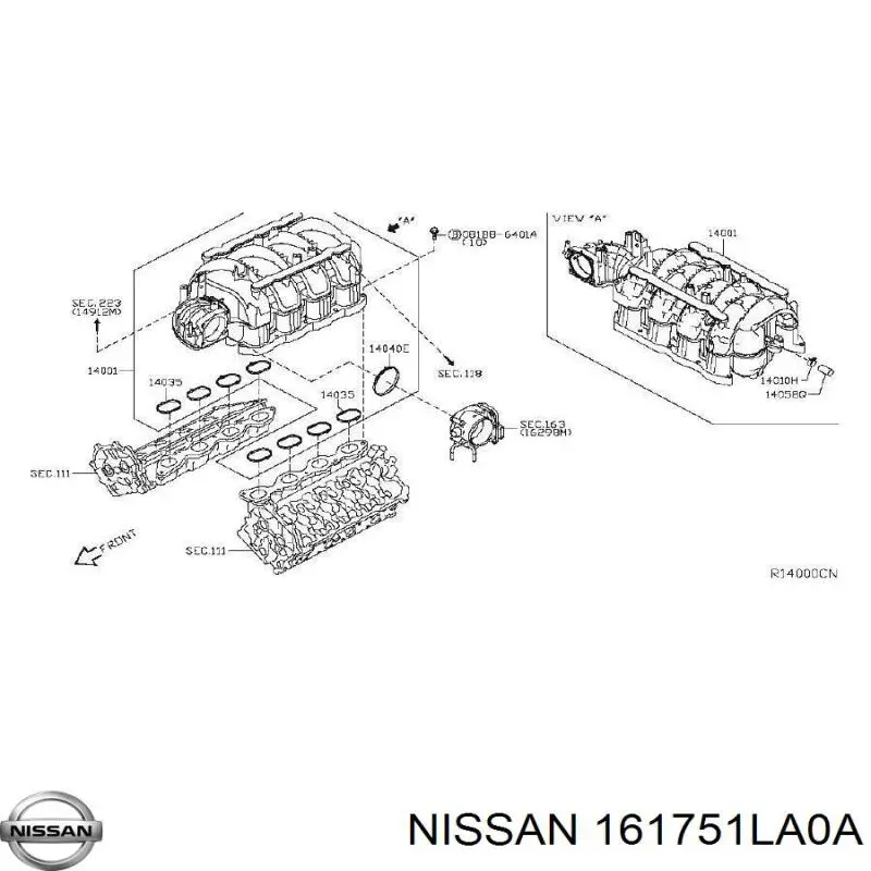 Do koszyka 161751LA0A Nissan/Infiniti Uszczelka przepustnicy
