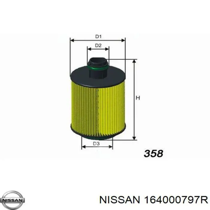 Do koszyka 164000797R Nissan/Infiniti Filtr paliwa