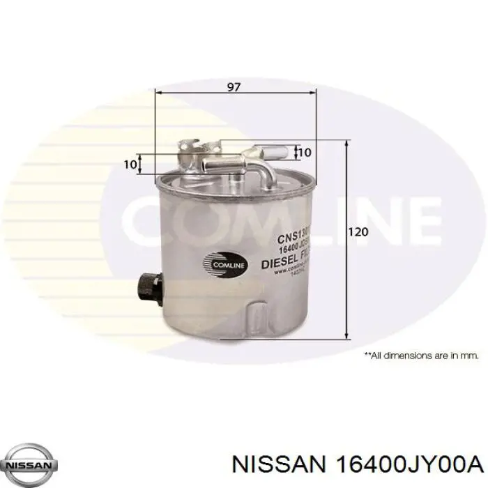 Filtr paliwa Nissan/Infiniti 16400JY00A cena, od 33,80 USD
