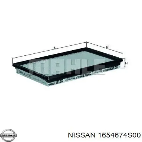 Do koszyka 1654674S00 Nissan/Infiniti Filtr powietrza