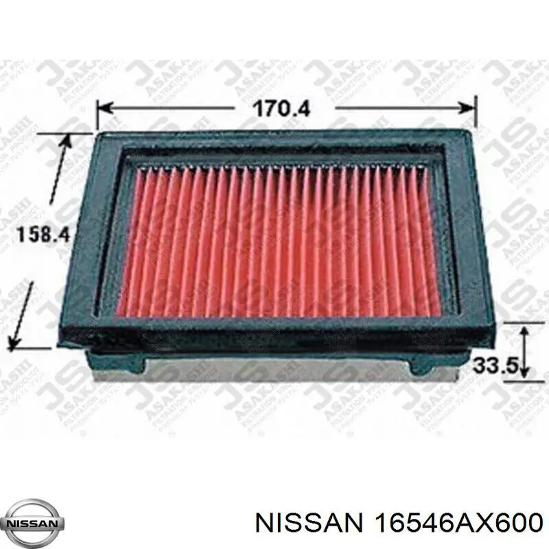 16546AX600 Nissan filtr powietrza