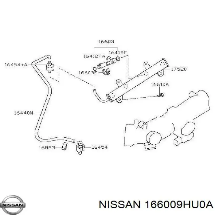 Wtryskiwacz paliwa Nissan/Infiniti 166009HU0A cena, od 4,71 USD