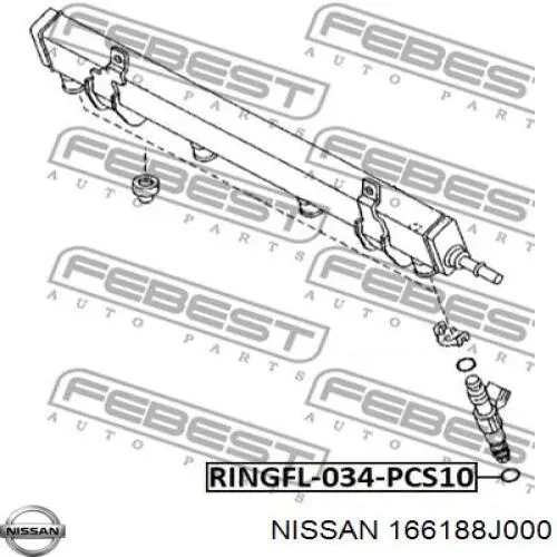 166188J000 Nissan/Infiniti Pierścień uszczelniający wtryskiwacza