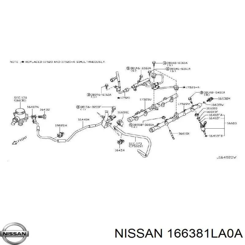 Czujnik ciśnienia paliwa Nissan/Infiniti 166381LA0A cena, od 117,64 USD