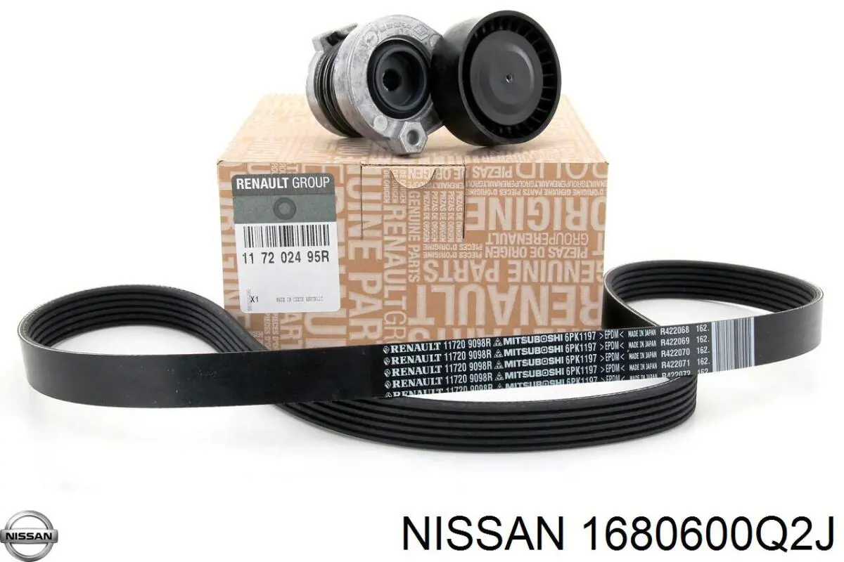 Do koszyka 1680600Q2J Nissan/Infiniti Pasek rozrządu, zestaw