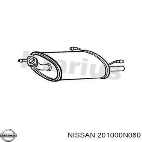 Do koszyka 201000N060 Nissan/Infiniti Tłumik, tylna część
