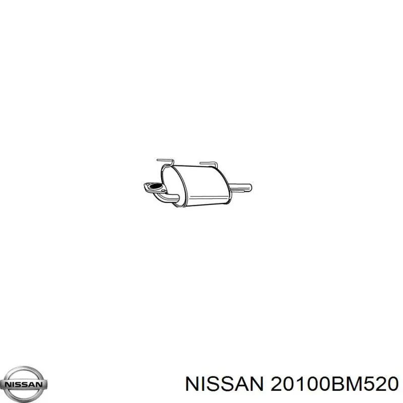 Do koszyka 20100BM520 Nissan/Infiniti Tłumik, tylna część