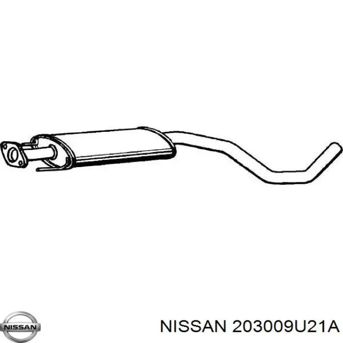 203009U21A Nissan tłumik, środkowa część