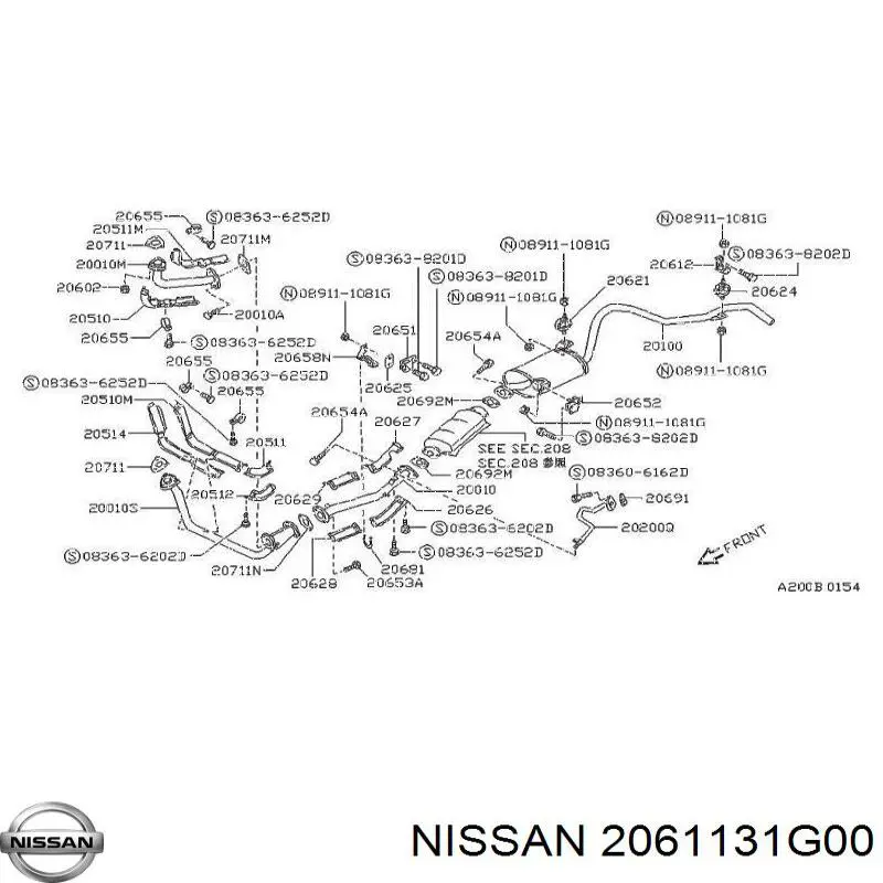 Do koszyka 2061131G00 Nissan/Infiniti Poduszka mocowania tłumika