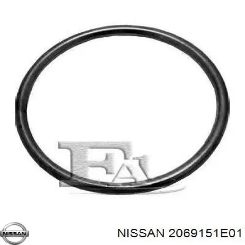 Do koszyka 2069151E01 Nissan/Infiniti Uszczelka rury odbiornika tłumika