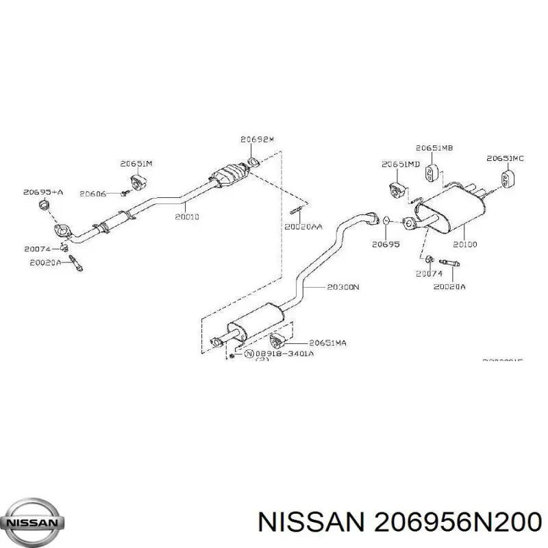 Uszczelka rury odbiornika tłumika Nissan/Infiniti 206956N200 cena, od 5,77 USD