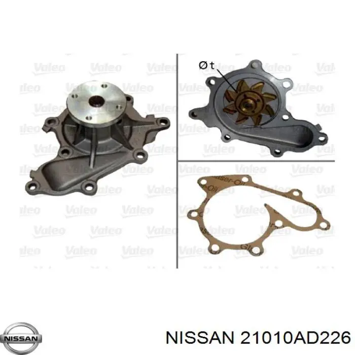 Pompa chłodząca wodna Nissan/Infiniti 21010AD226