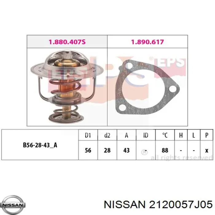 2120057J05 Nissan/Infiniti Termostat