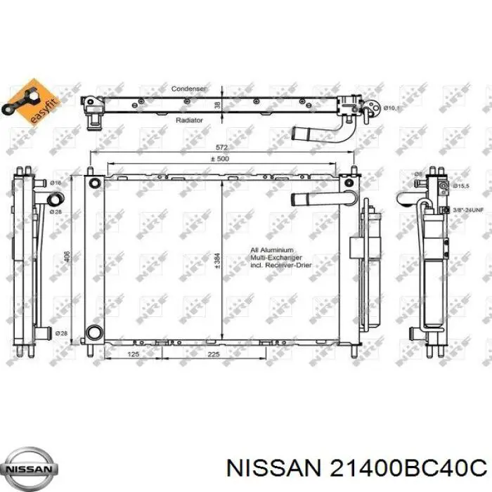 Do koszyka 21400BC40C Nissan/Infiniti Chłodnica silnika