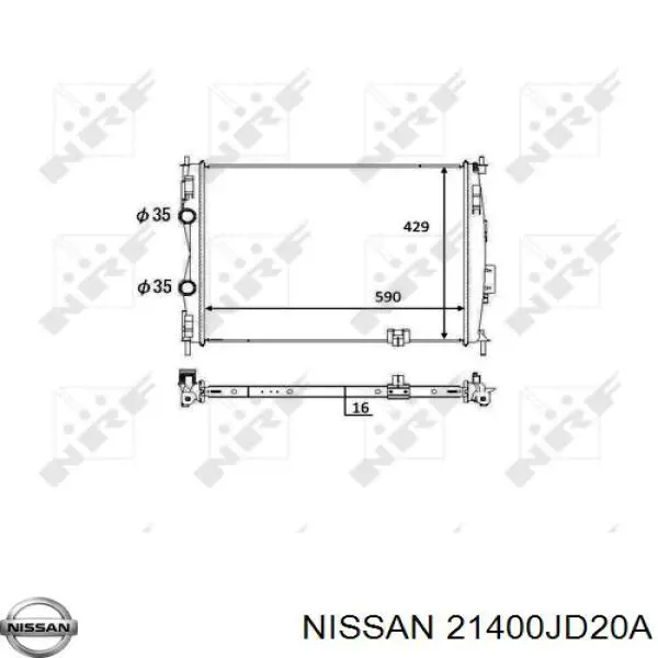 Chłodnica silnika Nissan/Infiniti 21400JD20A cena, od 103,31 USD