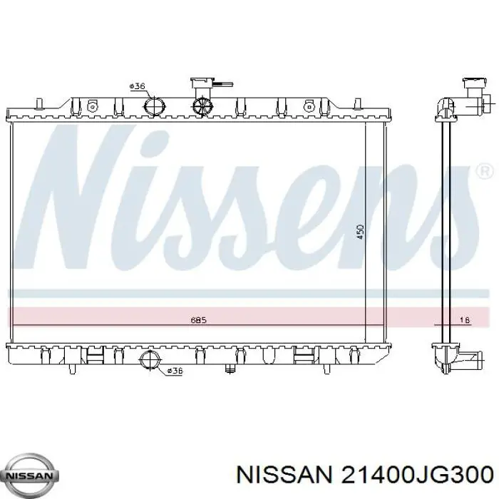 21400JG300 Nissan/Infiniti Chłodnica silnika
