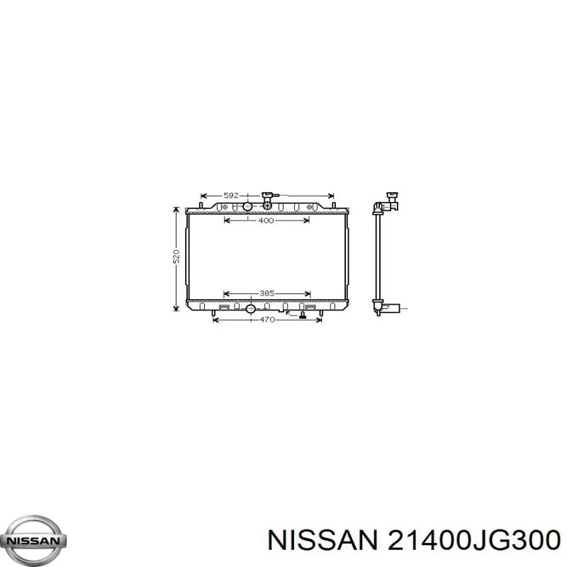 Chłodnica silnika Nissan/Infiniti 21400JG300 cena, od 202,31 USD