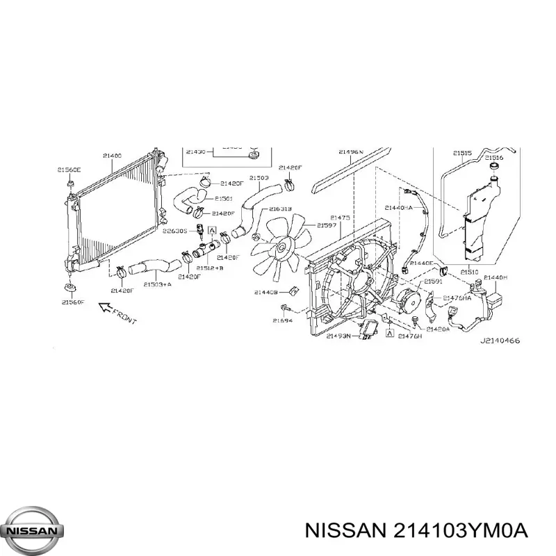Chłodnica silnika Nissan/Infiniti 214103YM0A cena, od 106,68 USD