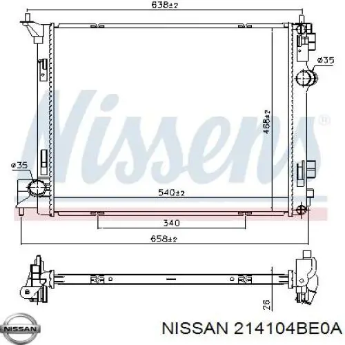 214104BE0A Nissan/Infiniti Chłodnica silnika