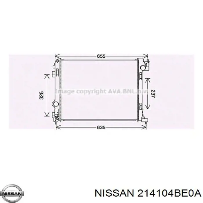 Chłodnica silnika Nissan/Infiniti 214104BE0A cena, od 171,27 USD