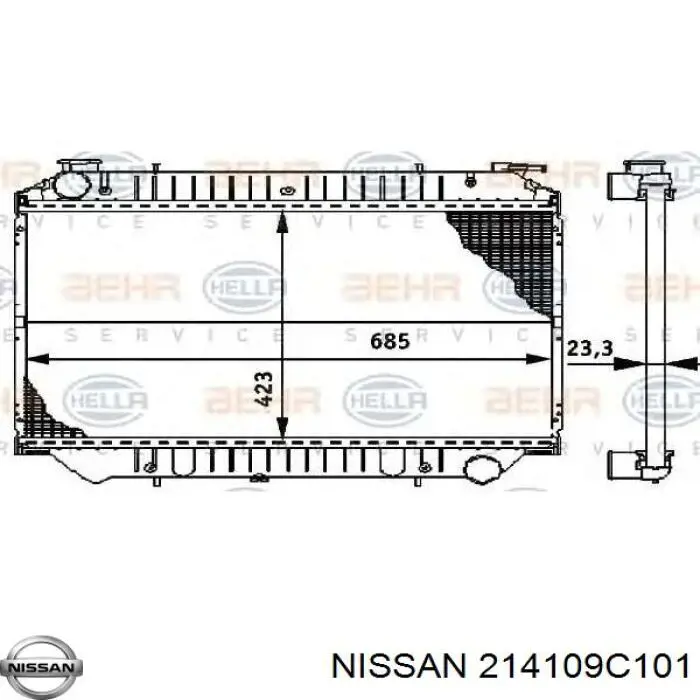 Chłodnica silnika Nissan/Infiniti 214109C101 cena, od 112,00 USD