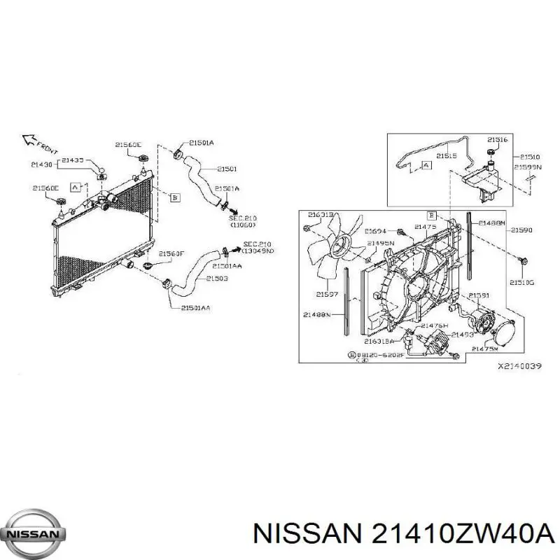 21410ZW40A Nissan/Infiniti Chłodnica silnika