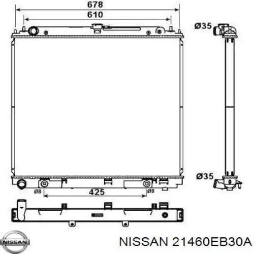 Chłodnica silnika Nissan/Infiniti 21460EB30A cena, od 196,19 USD