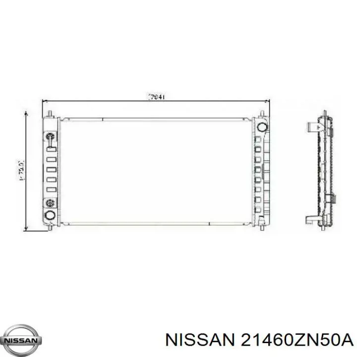 Chłodnica silnika Nissan/Infiniti 21460ZN50A cena, od 112,20 USD