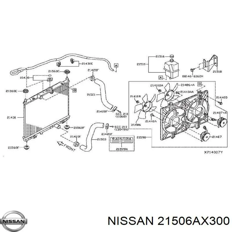 21506AX300 Nissan/Infiniti Poduszka mocowania chłodnicy górna